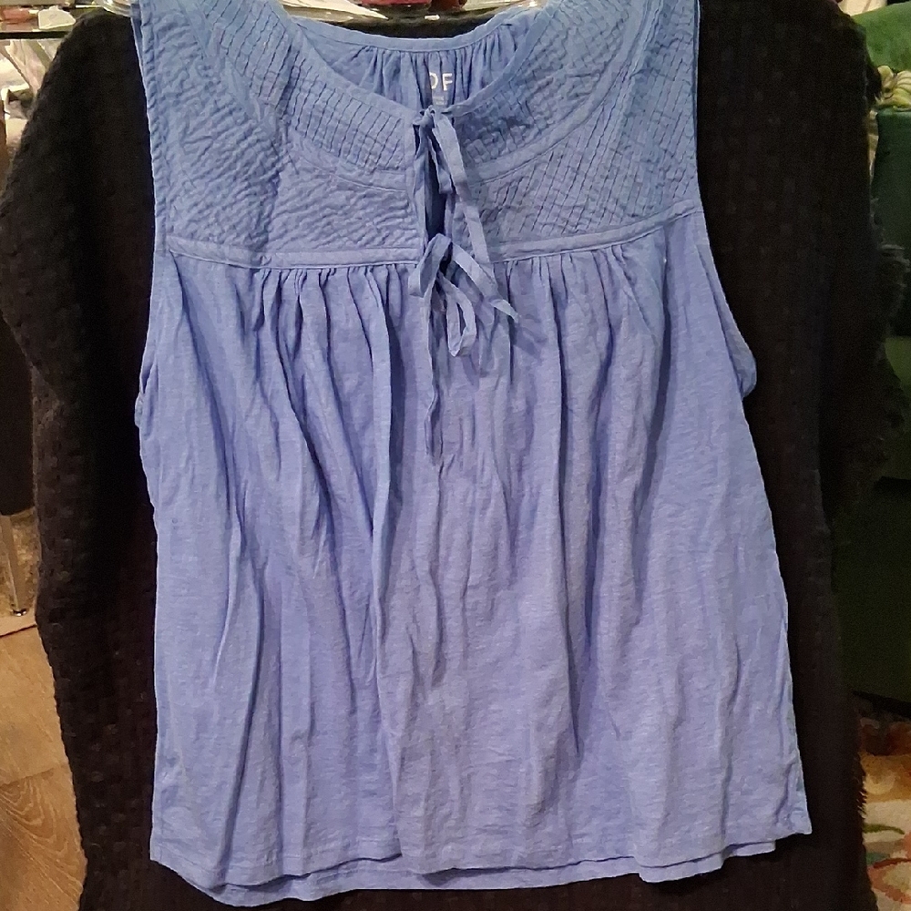 LOFT Light Blue Sleeveless Tie-Front Camisole